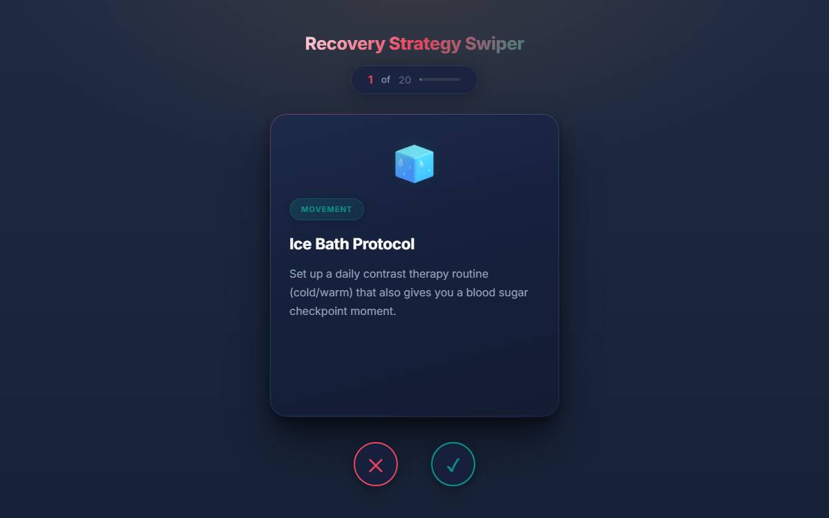 Recovery Strategy Swiper interactive preview