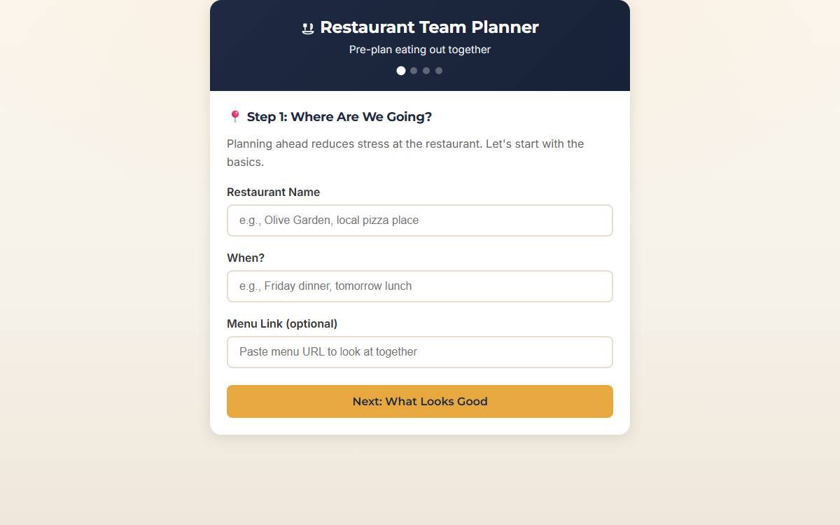 Restaurant Team Planner interactive preview