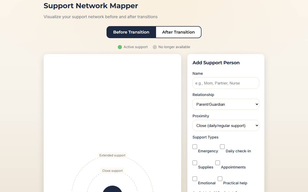 Support Network Mapper interactive preview