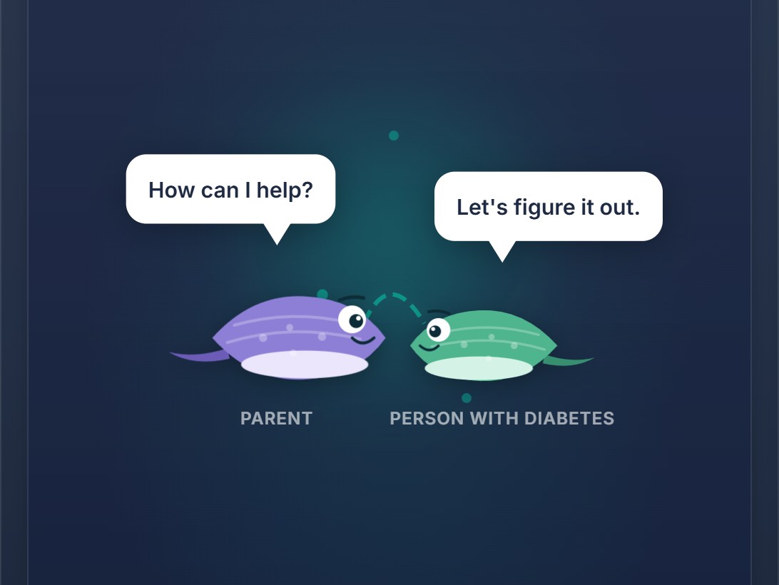 The Surveillance Spectrum at Partnership: a parent stingray and a stingray with diabetes, side by side, saying How can I help and Let's figure it out