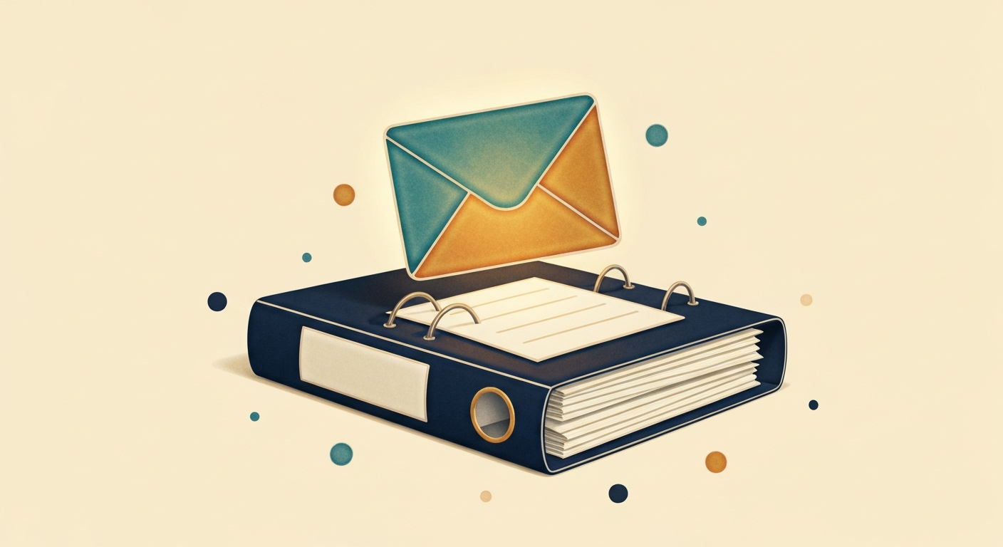 Email rising off the binder