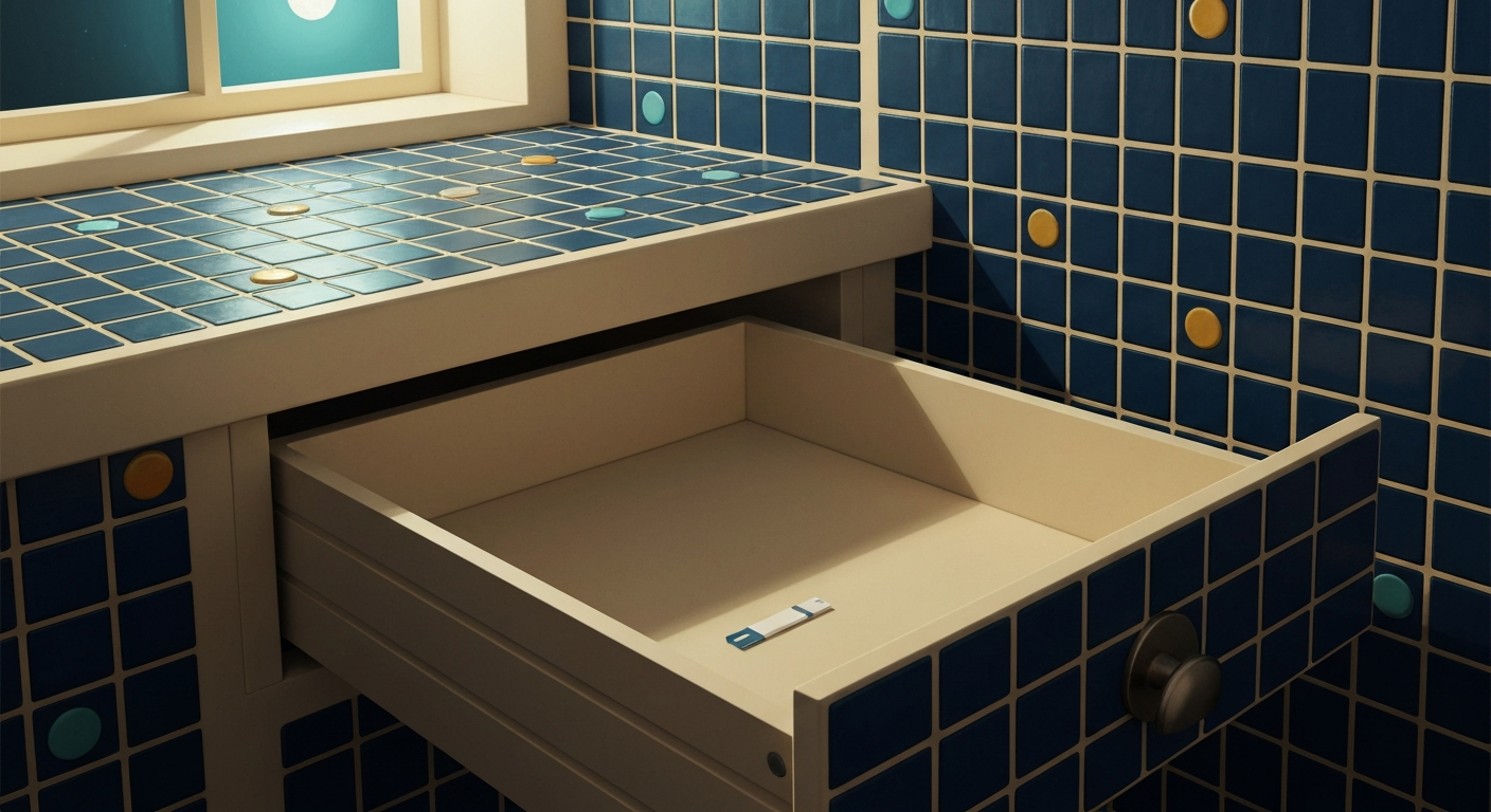 Empty supply drawer with one strip
